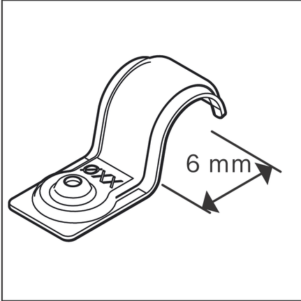 금속 케이블 클램프 6mm.